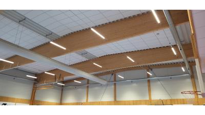 Idrottshall i Kristinehamn med MAX Ledbelysning och DALI2 styrning