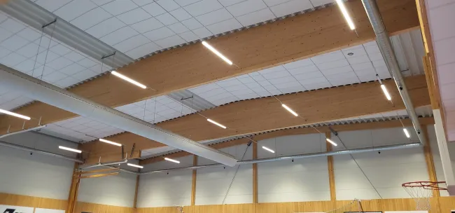 Idrottshall i Kristinehamn med MAX Ledbelysning och DALI2 styrning