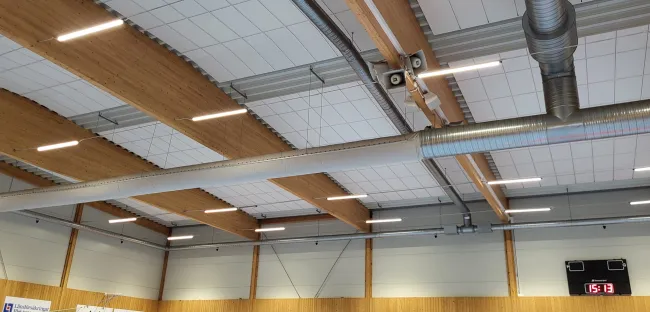 Idrottshall i Kristinehamn med MAX Ledbelysning och DALI2 styrning